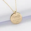 Best HappyBulle Pendentif homme Famille des mariés personnalisé médaille bombée gravée plaqué or 20 mm