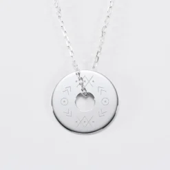 Clearance HappyBulle Pendentif homme personnalisé médaille gravée argent cible 20 mm Argent rhodié 925