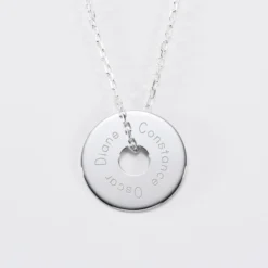 Clearance HappyBulle Pendentif homme personnalisé médaille gravée argent cible 20 mm Argent rhodié 925