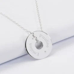 Clearance HappyBulle Pendentif homme personnalisé médaille gravée argent cible 20 mm Argent rhodié 925