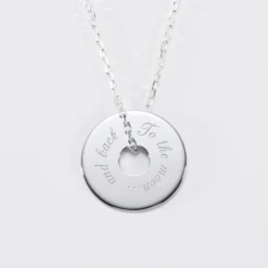 Clearance HappyBulle Pendentif homme personnalisé médaille gravée argent cible 20 mm Argent rhodié 925