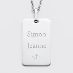 New HappyBulle Pendentif homme personnalisé médaille gravée acier 20x32 mm Acier inoxydable