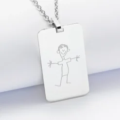 New HappyBulle Pendentif homme personnalisé médaille gravée acier 20x32 mm Acier inoxydable