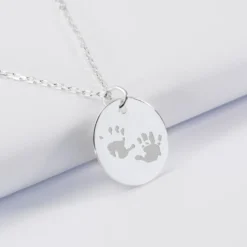 Hot HappyBulle Pendentif homme personnalisé médaille gravée argent 19 mm Argent rhodié 925