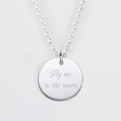 Hot HappyBulle Pendentif homme personnalisé médaille gravée argent 19 mm Argent rhodié 925