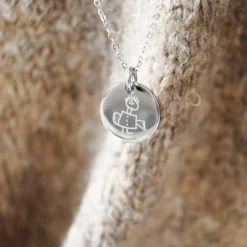 New HappyBulle Pendentif homme personnalisé médaille gravée acier 20 mm Acier inoxydable