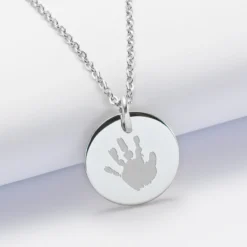 New HappyBulle Pendentif homme personnalisé médaille gravée acier 20 mm Acier inoxydable
