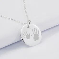 Best HappyBulle Pendentif homme personnalisé médaille bombée gravée argent 20 mm Argent rhodié 925