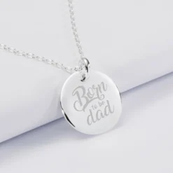 Best HappyBulle Pendentif homme personnalisé médaille bombée gravée argent 20 mm Argent rhodié 925