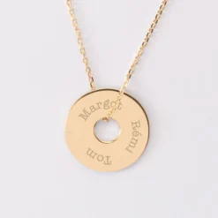 Online HappyBulle Pendentif homme personnalisé médaille gravée plaqué or cible soleil 20mm Plaqué or 18k