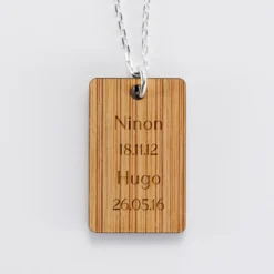 Clearance HappyBulle Pendentif homme personnalisé médaille gravée 20x32 mm Bois