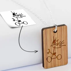 Clearance HappyBulle Pendentif homme personnalisé médaille gravée 20x32 mm Bois