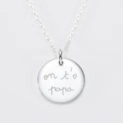 Outlet HappyBulle Pendentif homme personnalisé médaille bombée gravée argent 20 mm - Nos petits imparfaits