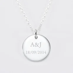 Outlet HappyBulle Pendentif homme personnalisé médaille bombée gravée argent 20 mm - Nos petits imparfaits