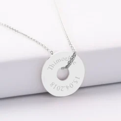 Hot HappyBulle Pendentif homme personnalisé médaille gravée argent cible soleil 20mm - Nos petits imparfaits