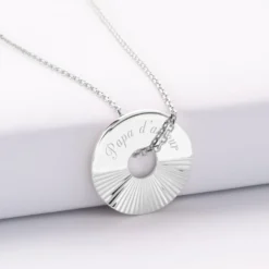 Hot HappyBulle Pendentif homme personnalisé médaille gravée argent cible soleil 20mm - Nos petits imparfaits