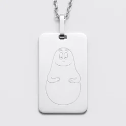 Hot HappyBulle Pendentif homme personnalisé médaille gravée acier 20x32 mm - x Barbapapa Acier inoxydable
