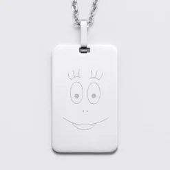 Hot HappyBulle Pendentif homme personnalisé médaille gravée acier 20x32 mm - x Barbapapa Acier inoxydable