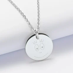 Clearance HappyBulle Pendentif homme personnalisé médaille gravée acier 20 mm - x Barbapapa