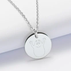 Clearance HappyBulle Pendentif homme personnalisé médaille gravée acier 20 mm - x Barbapapa