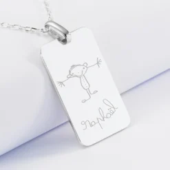 Online HappyBulle Pendentif homme personnalisé médaille gravée argent 20x32 mm Argent rhodié 925