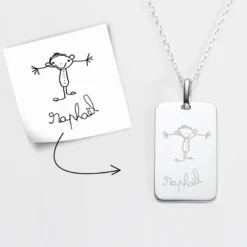 Online HappyBulle Pendentif homme personnalisé médaille gravée argent 20x32 mm Argent rhodié 925