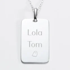 Online HappyBulle Pendentif homme personnalisé médaille gravée argent 20x32 mm Argent rhodié 925