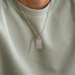 Online HappyBulle Pendentif homme personnalisé médaille gravée argent 20x32 mm Argent rhodié 925