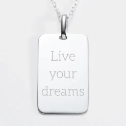 Online HappyBulle Pendentif homme personnalisé médaille gravée argent 20x32 mm Argent rhodié 925