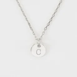Discount HappyBulle Pendentif initiale personnalisé médaille martelée gravée argent 10 mm - Nos petits imparfaits