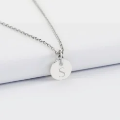 Discount HappyBulle Pendentif initiale personnalisé médaille martelée gravée argent 10 mm - Nos petits imparfaits
