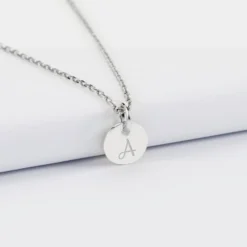 Discount HappyBulle Pendentif initiale personnalisé médaille martelée gravée argent 10 mm - Nos petits imparfaits