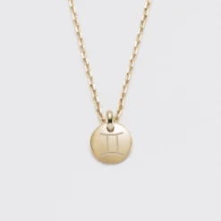 Sale HappyBulle Pendentif initiale personnalisé médaille gravée plaqué or 10 mm - Edition spéciale Astro Plaqué or 18k