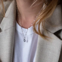 New HappyBulle Pendentif initiale personnalisé médaille gravée argent 10 mm Argent rhodié 925