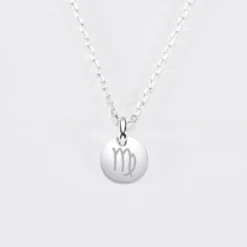 Sale HappyBulle Pendentif initiale personnalisé médaille gravée argent 10 mm - Edition spéciale Astro Argent rhodié 925
