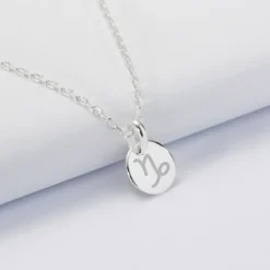 Sale HappyBulle Pendentif initiale personnalisé médaille gravée argent 10 mm - Edition spéciale Astro Argent rhodié 925
