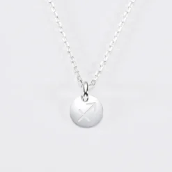 Sale HappyBulle Pendentif initiale personnalisé médaille gravée argent 10 mm - Edition spéciale Astro Argent rhodié 925