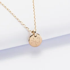 Online HappyBulle Pendentif initiale personnalisé médaille gravée plaqué or 10 mm Plaqué or 18k