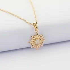Online HappyBulle Pendentif scintillante plaqué or 13 mm Marguerite