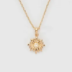 Online HappyBulle Pendentif scintillante plaqué or 13 mm Marguerite