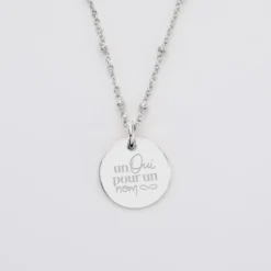 Discount HappyBulle Pendentif Mariée personnalisé médaille gravée argent 15 mm Argent rhodié 925