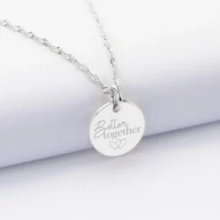 Discount HappyBulle Pendentif Mariée personnalisé médaille gravée argent 15 mm Argent rhodié 925