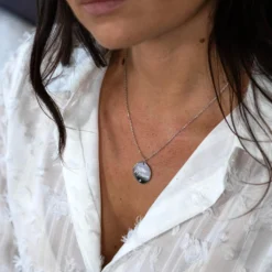 Hot HappyBulle Pendentif Mariée personnalisé médaille scintillante gravée argent 20 mm Argent rhodié 925