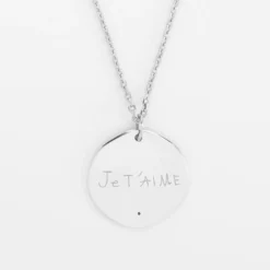 Hot HappyBulle Pendentif Mariée personnalisé médaille scintillante gravée argent 20 mm Argent rhodié 925