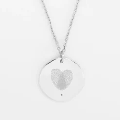 Hot HappyBulle Pendentif Mariée personnalisé médaille scintillante gravée argent 20 mm Argent rhodié 925