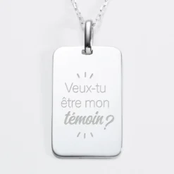 Best HappyBulle Pendentif Marié personnalisé médaille gravée argent 20x32 mm