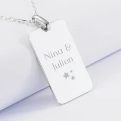 Best HappyBulle Pendentif Marié personnalisé médaille gravée argent 20x32 mm