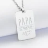 Best HappyBulle Pendentif Papa personnalisé médaille gravée acier 20x32 mm