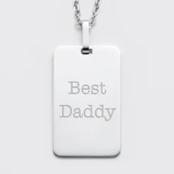 Best HappyBulle Pendentif Papa personnalisé médaille gravée acier 20x32 mm