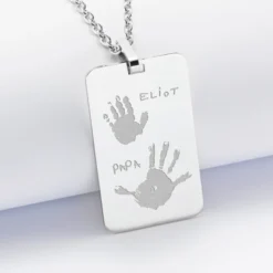 Best HappyBulle Pendentif Papa personnalisé médaille gravée acier 20x32 mm